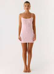 Roa Embellished Knit Mini Dress - Pink