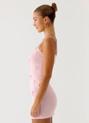 Roa Embellished Knit Mini Dress - Pink