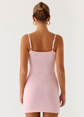 Roa Embellished Knit Mini Dress - Pink