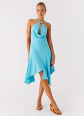 Salt Kiss Midi Dress - Turquoise