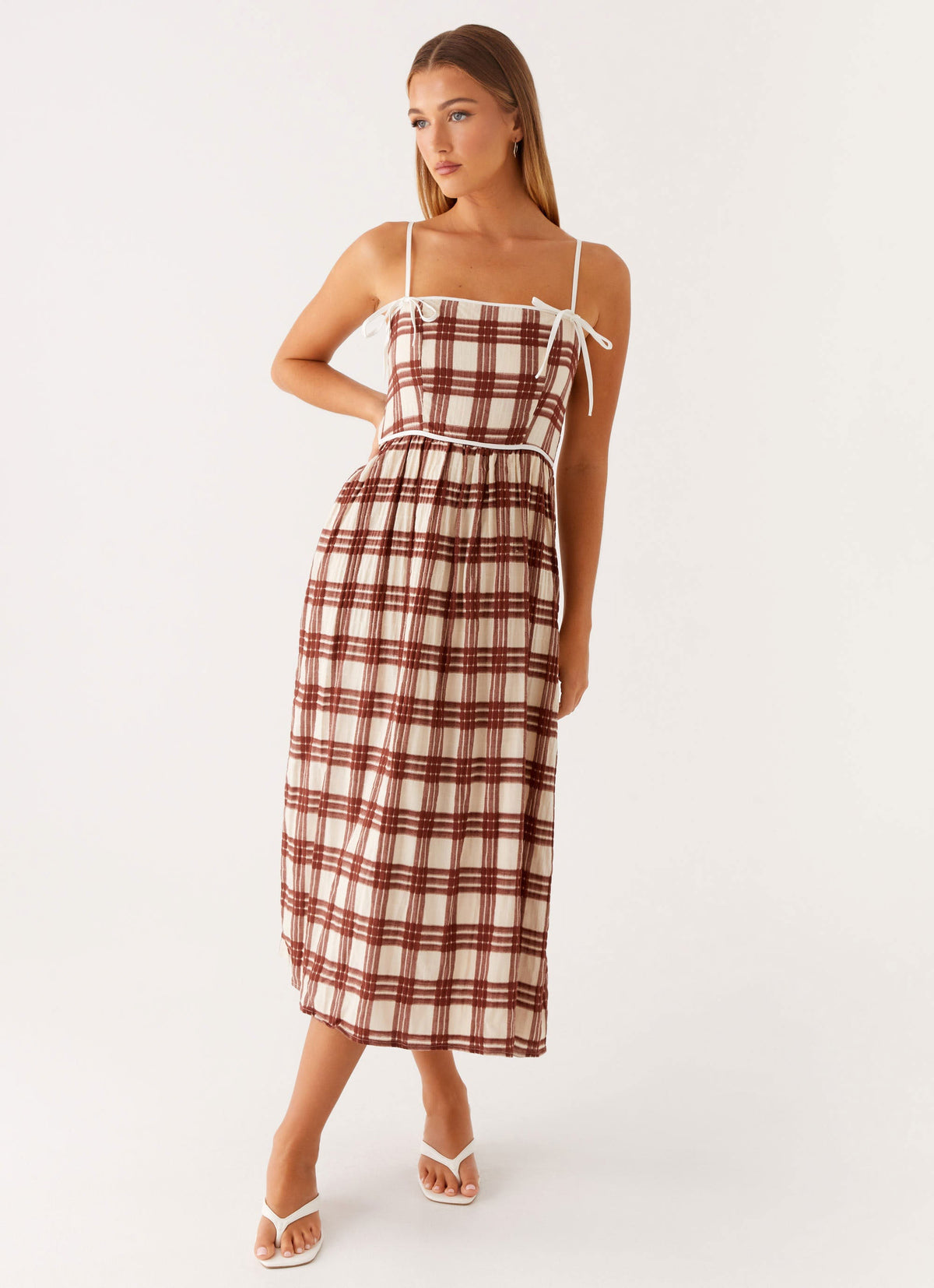 Shyanne Midi Dress - Chocolate Check